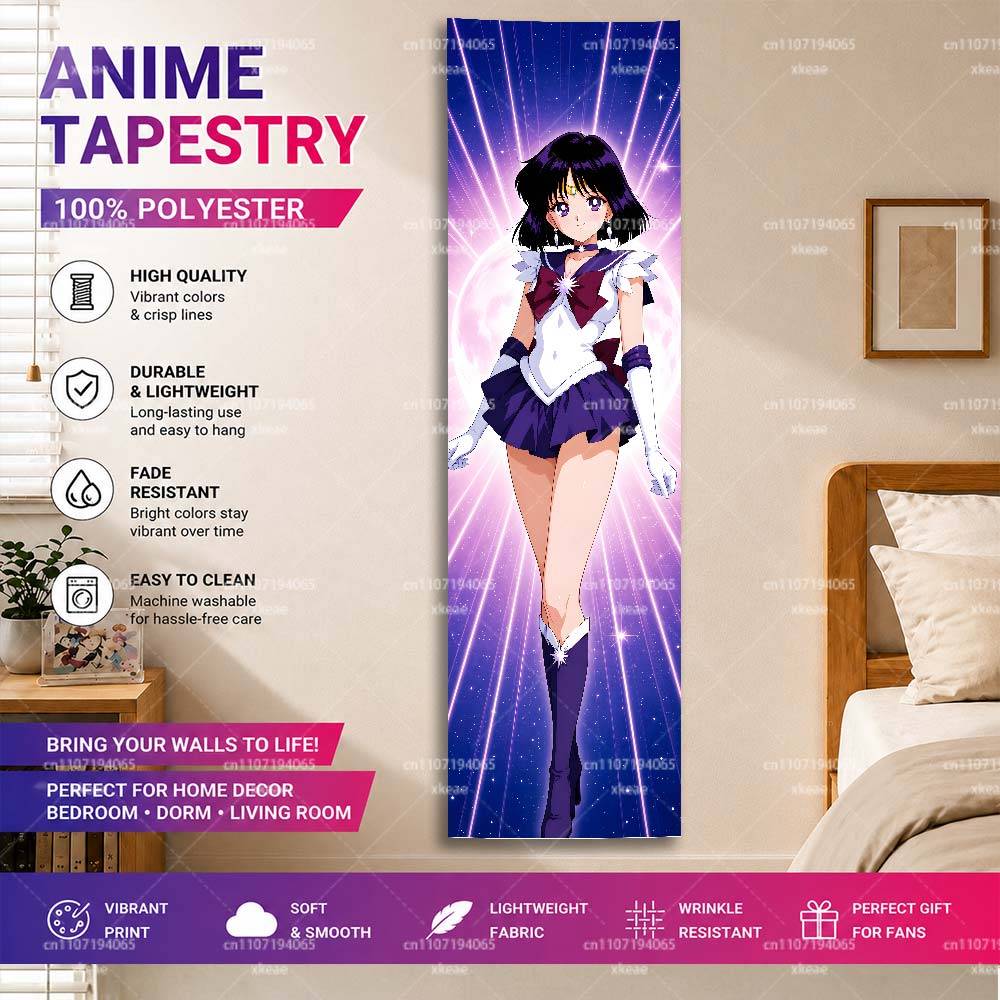 Wall Scroll Tapestry - Sailor Saturn Hotaru Tomoe verticaal wandkleed,