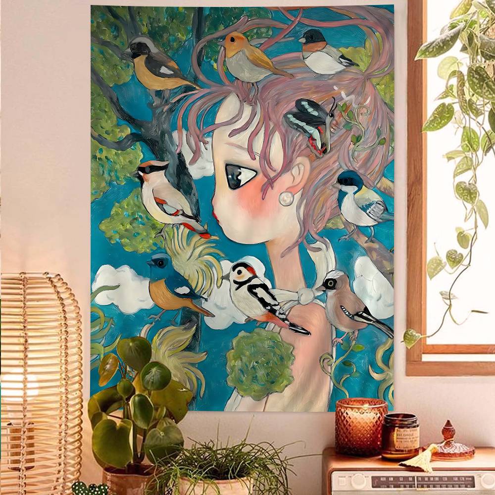 Aya Takano Cartoon kleurrijk w - Wall Scroll Tapestry recensie en prijs